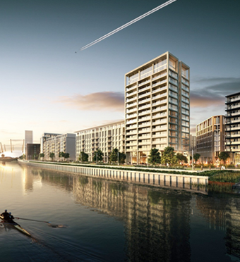 A computer generated image ('CGI') impression of Royal Wharf